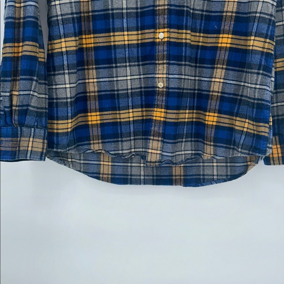 Barbour Flannel Shirt Mens M Blue Plaid Button Down Tailored Fit Endsleigh - Picture 6 of 10